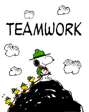 "Teamwork", Peanuts - Charles Schulz 1922 - 2000